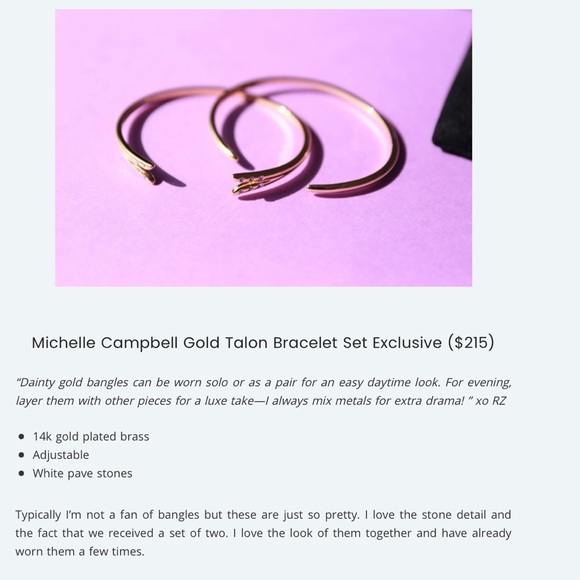 MICHELLE CAMPBELL gold talon bracelet set - Picture 8 of 13